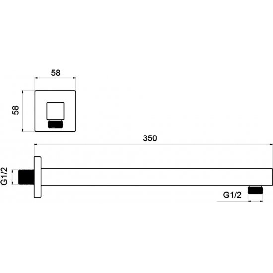 Кронштейн для верхнего душа AQUATEK AQ2175MB чёрный матовый