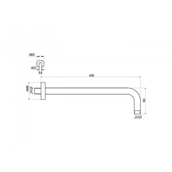 Кронштейн для верхнего душа AQUATEK AQ2176BG золото шлифованное