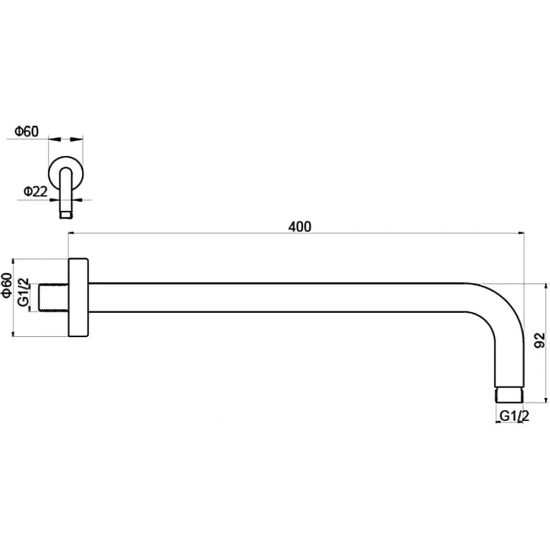 Кронштейн для верхнего душа AQUATEK AQ2176CR хром