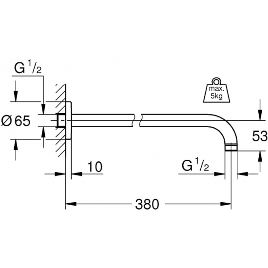 Кронштейн для верхнего душа GROHE Rainshower 28361000