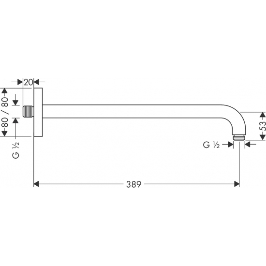 Кронштейн для верхнего душа HANSGROHE 27446000 хром