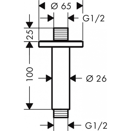 Кронштейн для верхнего душа HANSGROHE Vernis Blend 27804670 чёрный