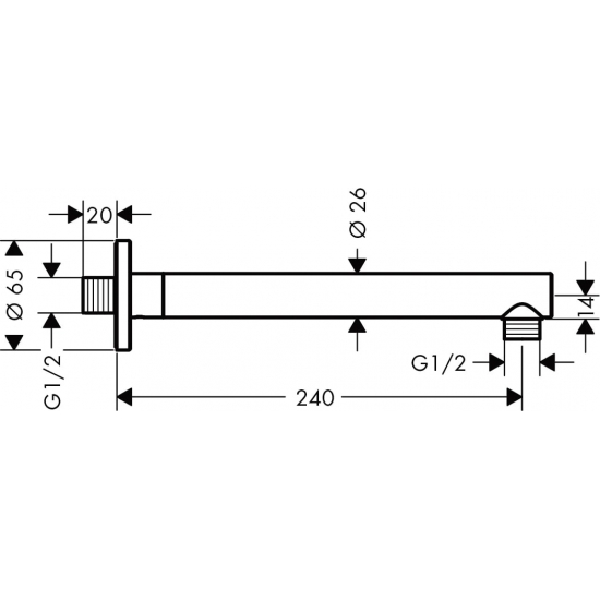 Кронштейн для верхнего душа HANSGROHE Vernis Blend 27809000 хром