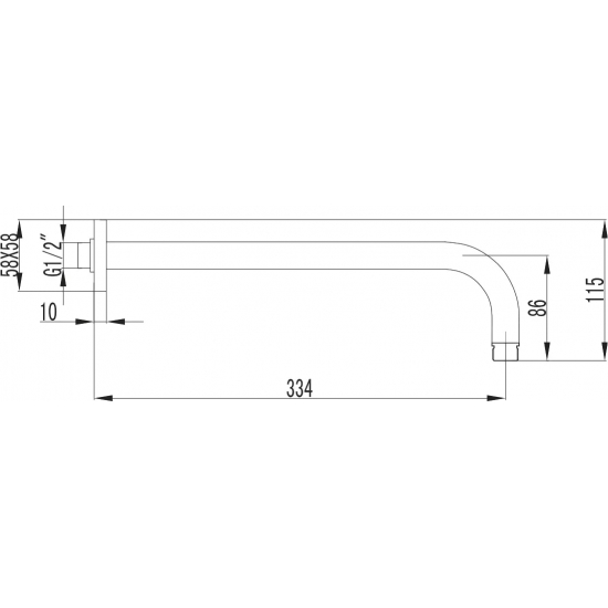 Кронштейн для верхнего душа LEMARK LM3787BL чёрный