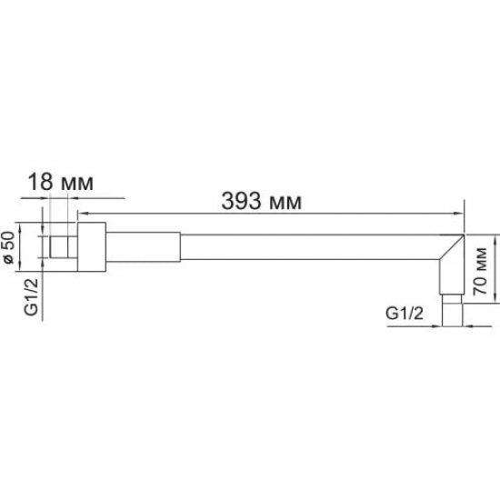 Кронштейн для верхнего душа WASSERKRAFT A019 хром