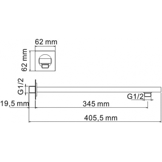 Кронштейн для верхнего душа WASSERKRAFT A090 хром