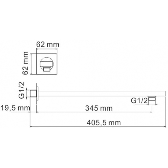 Кронштейн для верхнего душа WASSERKRAFT A219 матовый чёрный