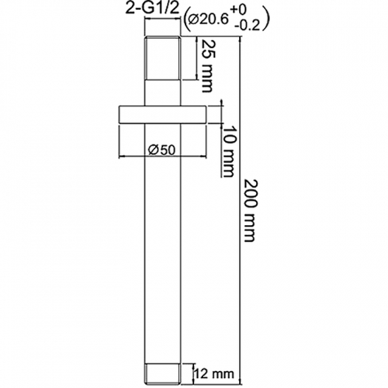 Кронштейн для верхнего душа WASSERKRAFT Abens A151 матовый чёрный
