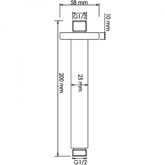 Кронштейн для верхнего душа WASSERKRAFT Abens A152 матовый чёрный