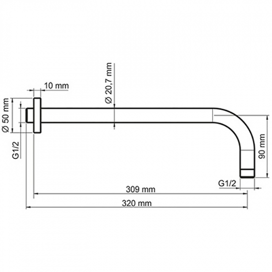 Кронштейн для верхнего душа WASSERKRAFT Isar A114 тёмная бронза