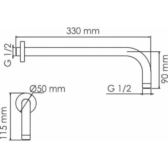 Кронштейн для верхнего душа WASSERKRAFT Mindel A146 матовый белый