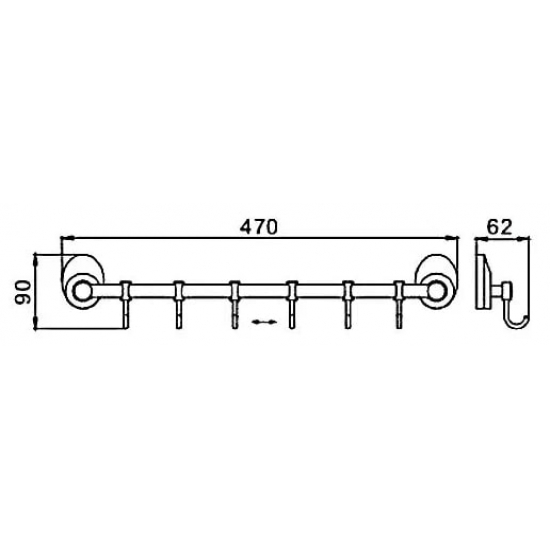 Крючок FRAP F1615-6 с 6 крючками