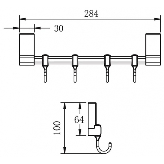 Крючок FRAP F1815-4 с 4 крючками