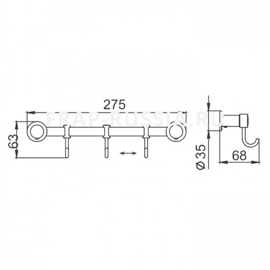 Крючок FRAP F205-3 с 3 крючками