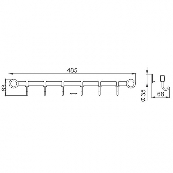 Крючок FRAP F205-6 с 6 крючками