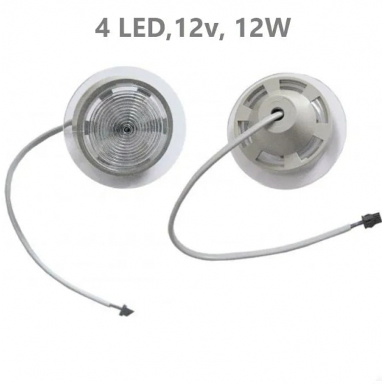 Лампа верхняя  ERLIT для душевых кабин 4 яркие светодиода, 59 мм, 12В, 12Вт