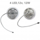 Лампа верхняя  ERLIT для душевых кабин 4 яркие светодиода, 59 мм, 12В, 12Вт