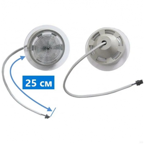 Лампа верхняя  ERLIT для душевых кабин 4 яркие светодиода, 59 мм, 12В, 12Вт