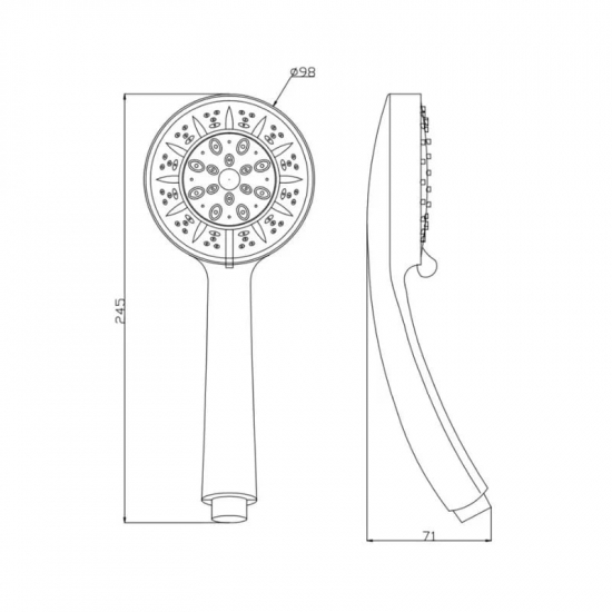 Лейка для душа GLAUF UHS-1150 хром 5 режимов