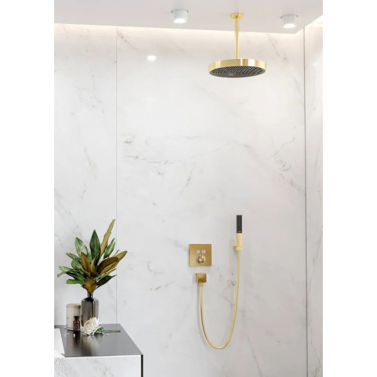 Лейка для душа HANSGROHE Rainfinity 100 26866990 полированное золото