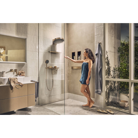 Лейка для душа HANSGROHE Rainfinity 130 26864140 шлифованная бронза