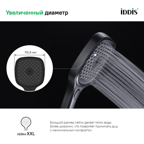 Лейка для душа IDDIS Slide SLI3F0Bi18 чёрная