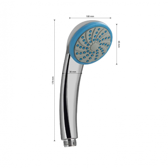 Лейка для душа САНАКС 6302 хром, с голубыми форсунками