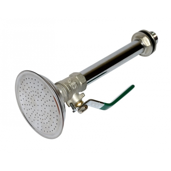 Лейка для врезки в душевую ёмкость (кран шаровый1/2"+лейка) метал