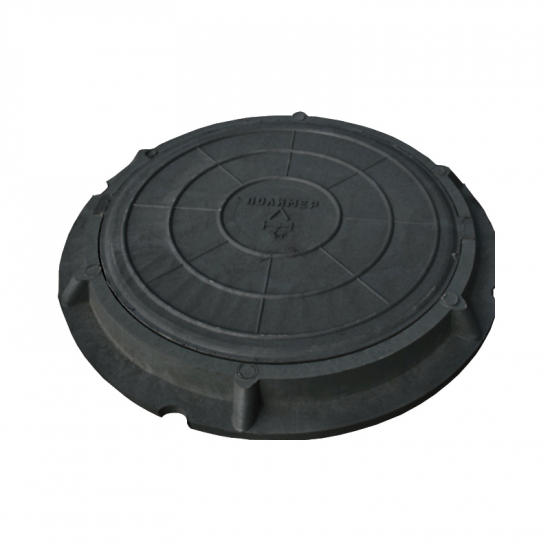Люк канализационный 15 КН 758Х60 мм полимерный круглый, чёрный