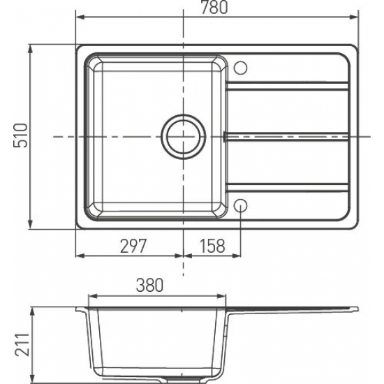 Мойка для кухни АКВАТОН Аманда 78 780х510 мм, терракот