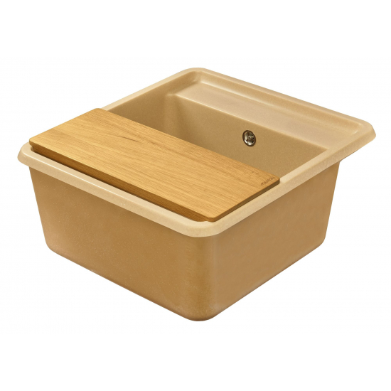 Мойка для кухни АКВАТОН Беллис 57 570х510 мм, латте, с доской