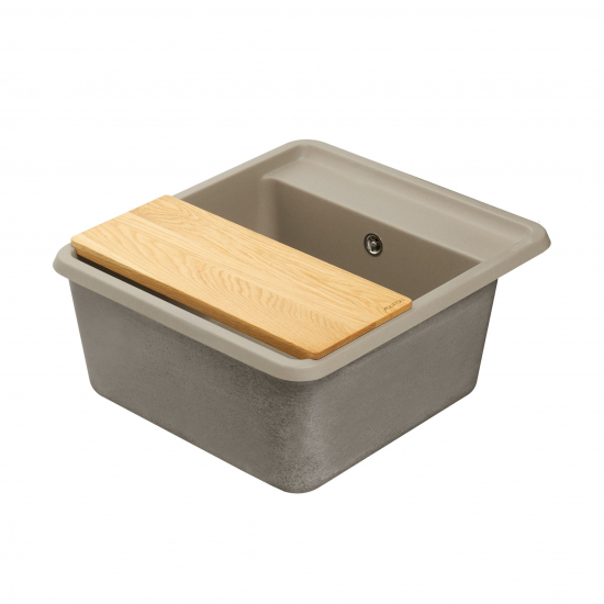 Мойка для кухни АКВАТОН Беллис 57 570х510 мм, серый шёлк, с доской