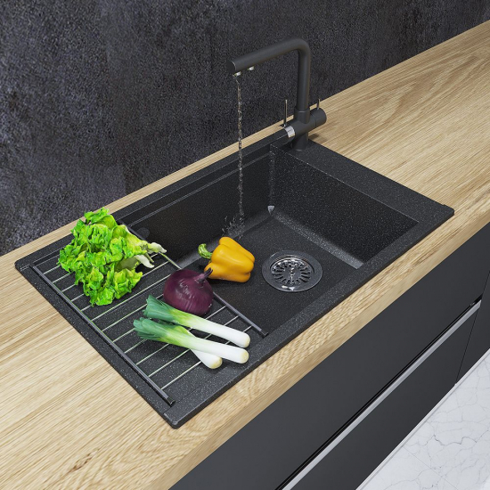 Мойка для кухни АКВАТОН Делия 78 787х516 мм, графит