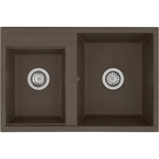 Мойка для кухни АКВАТОН Делия 78 двухчашевая 780х520 мм, кофе
