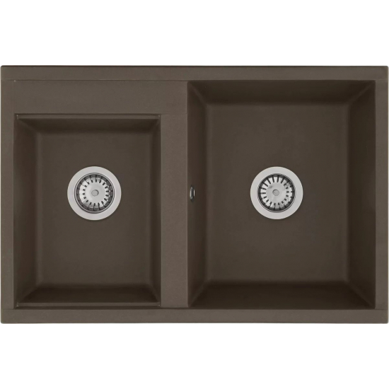 Мойка для кухни АКВАТОН Делия 78 двухчашевая 780х520 мм, кофе
