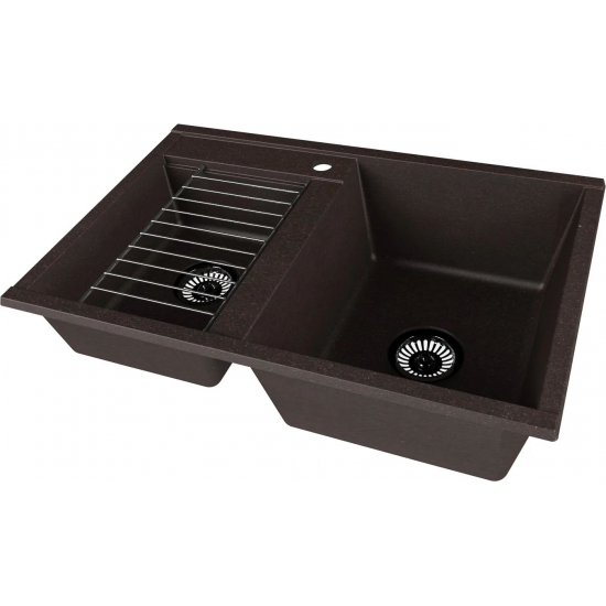 Мойка для кухни АКВАТОН Делия 78 двухчашевая 780х520 мм, кофе