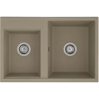 Мойка для кухни АКВАТОН Делия 78 двухчашевая 780х520 мм, серый шёлк