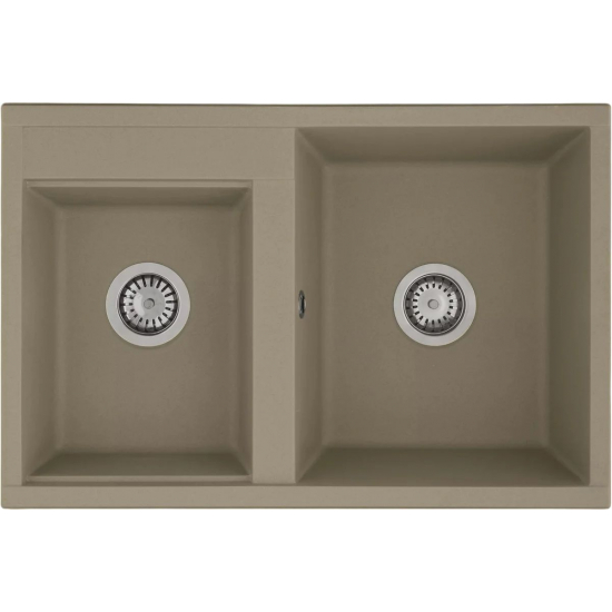 Мойка для кухни АКВАТОН Делия 78 двухчашевая 780х520 мм, серый шёлк