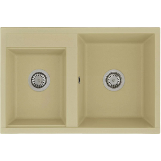 Мойка для кухни АКВАТОН Делия 78 двухчашевая 780х520 мм, шампань
