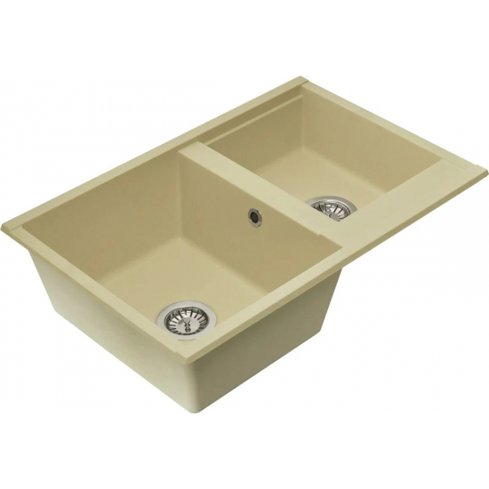 Мойка для кухни АКВАТОН Делия 78 двухчашевая 780х520 мм, шампань