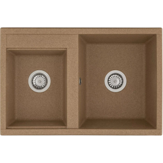 Мойка для кухни АКВАТОН Делия 78 двухчашевая 780х520 мм, терракот