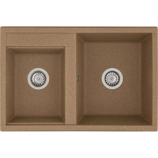 Мойка для кухни АКВАТОН Делия 78 двухчашевая 780х520 мм, терракот