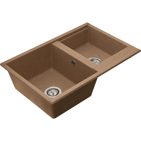 Мойка для кухни АКВАТОН Делия 78 двухчашевая 780х520 мм, терракот