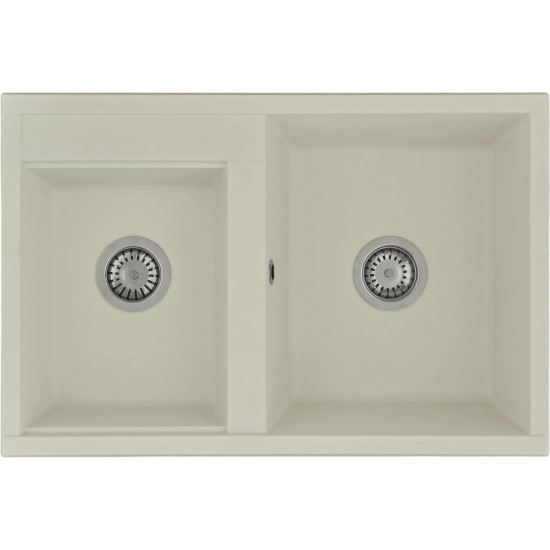 Мойка для кухни АКВАТОН Делия 78 двухчашевая 780х520 мм, жемчуг