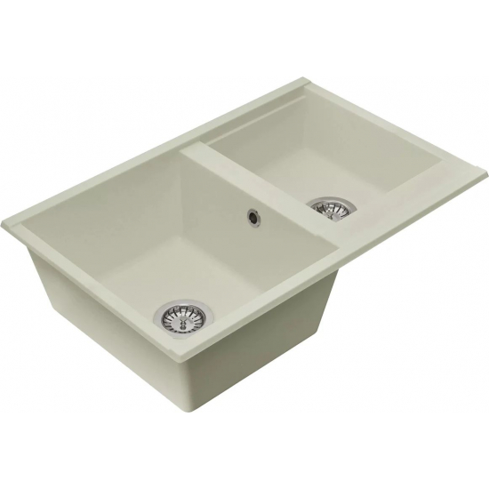 Мойка для кухни АКВАТОН Делия 78 двухчашевая 780х520 мм, жемчуг