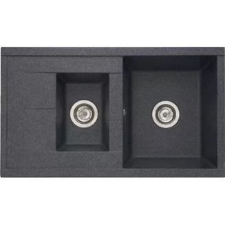 Мойка для кухни АКВАТОН Делия 87 двухчашевая 870х510 мм, графит