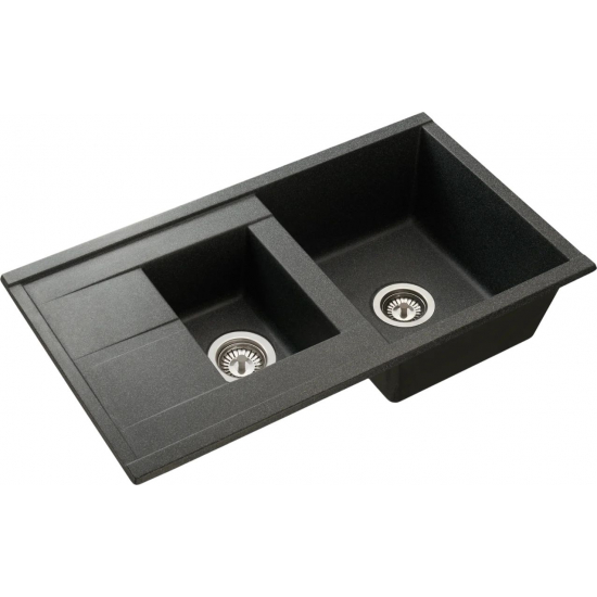 Мойка для кухни АКВАТОН Делия 87 двухчашевая 870х510 мм, графит