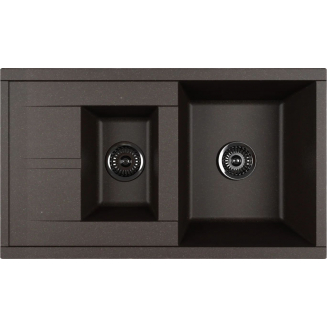Мойка для кухни АКВАТОН Делия 87 двухчашевая 870х510 мм, кофе