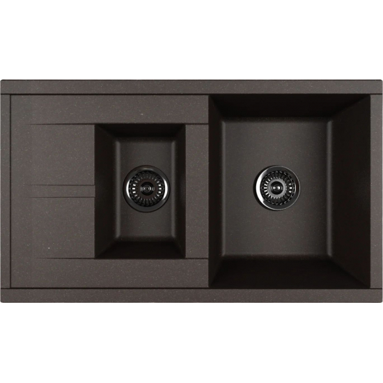 Мойка для кухни АКВАТОН Делия 87 двухчашевая 870х510 мм, кофе