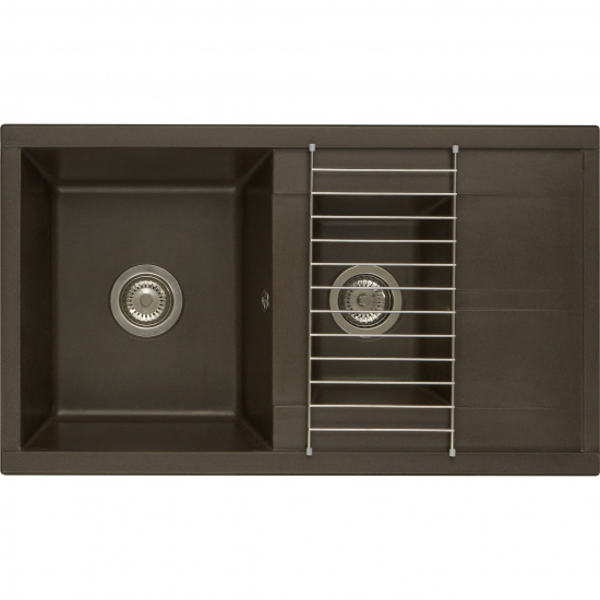 Мойка для кухни АКВАТОН Делия 87 двухчашевая 870х510 мм, кофе